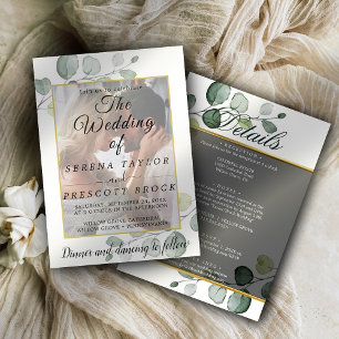 Eucalyptus Vellum Overlay Faire-part de mariage