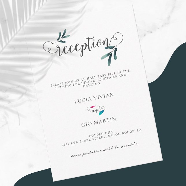 Eucalyptus verdure Réception de mariage Invitation (Créateur téléchargé)