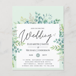 Eucalyptus vert Feuilles mariage invite budget
