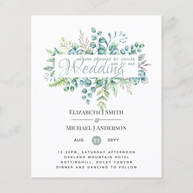 Eucalyptus vert Feuilles mariage invite budget (Devant)