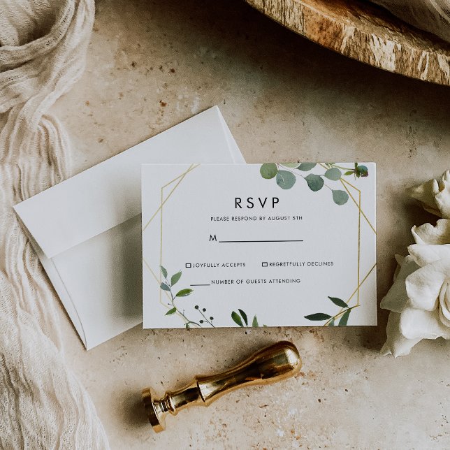 Eucalyptus vert géométrique or RSVP (Créateur téléchargé)