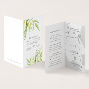 Eucalyptus vert mariage détails calendrier plan