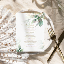 Eucalyptus vert & or Mariage Floral Menu