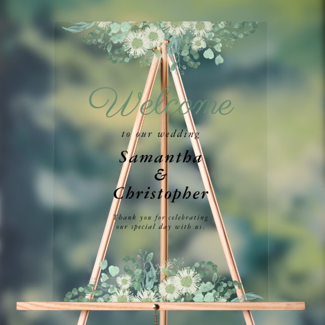 Eucalyptus Vert Sage Vert Mariage Bienvenue (Neutre)