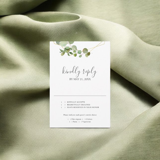 Eucalyptus vert Script mariage RSVP (Créateur téléchargé)