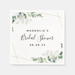 Eucalyptus-Wasserfarbe-Junggesellinnen-Abschied-Na Serviette