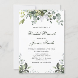 Eucalyptus Watercolor Bridal Brunch Invitation