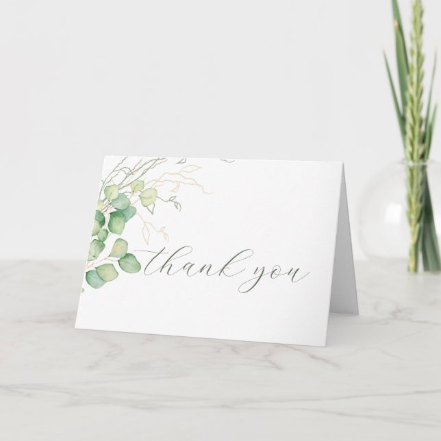 Eucalyptus Watercolor Minimalistisch Danke, dass S Dankeskarte (Vorderseite)