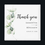 Eucalyptus Watercolor Wedding Vielen Dank Magnet<br><div class="desc">Niedliche botanische Eukalyptus Watercolor Wedding danke Ihnen für Magnet,  der für Ihre Gäste ein perfektes Sake macht und jahrelang geschätzt wird</div>