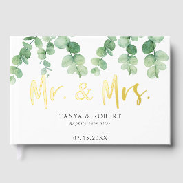 Eucalyptus Wedding Mr. und Mrs. Elegant Gästebuch
