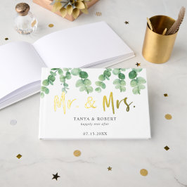 Eucalyptus Wedding Mr. und Mrs. Elegant Gästebuch