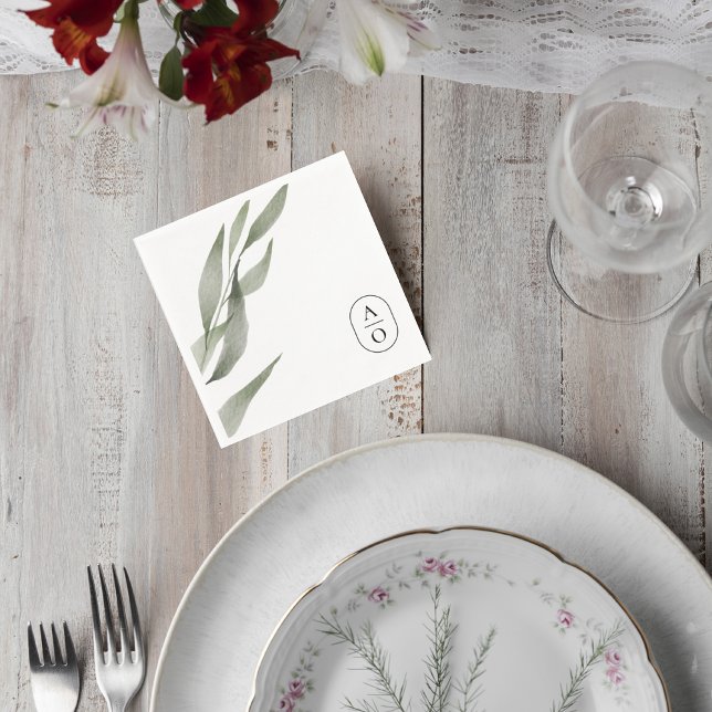Eucalyptus Wedding Reception Napkins Serviette (Von Creator hochgeladen)