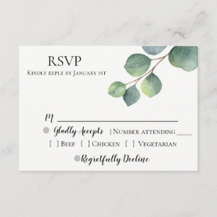 Eucalyptus Wedding RSVP Karte