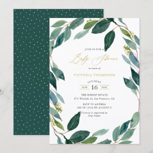 Eucalyptus Wreath Baby Showroom Einladung
