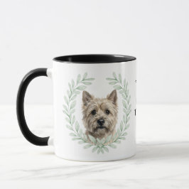 Eucalyptus Wreath Cairn Terrier Dog Monogram Tasse