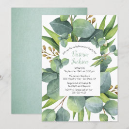 Eucalyptus Wreath Frame Retirement Party Einladung