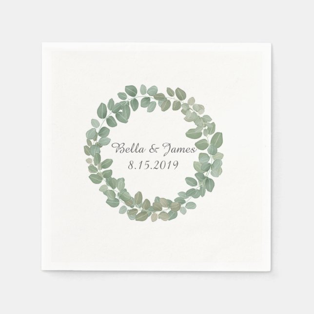 Eucalyptus Wreath Paper Napkins Serviette (Vorderseite)