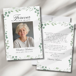 Eucalytus After Funeral Memorial Sympathy  Dankeskarte