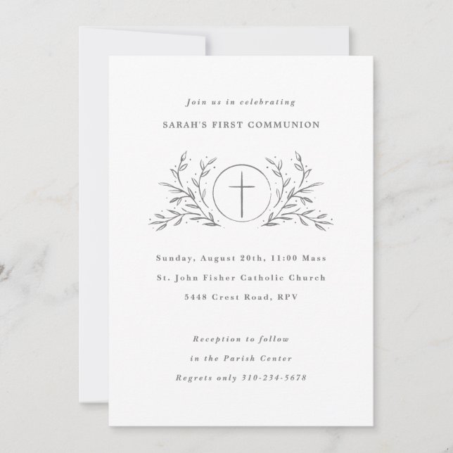 Eucharist Custom Color First Communation Einladung (Vorderseite)