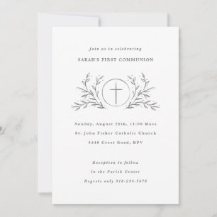 Eucharist Custom Color First Communation Einladung