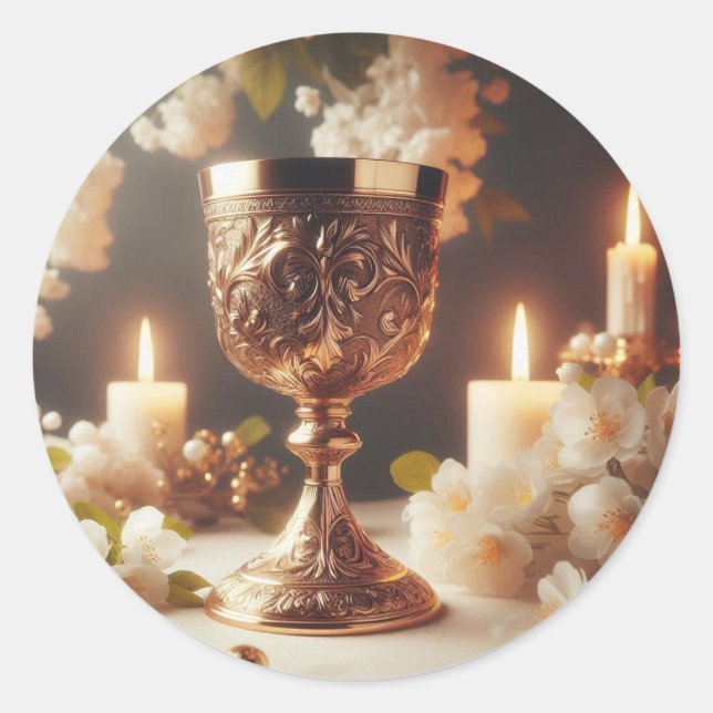 Eucharist - Kommunion (Körper und Blut) Runder Aufkleber (Vorderseite)