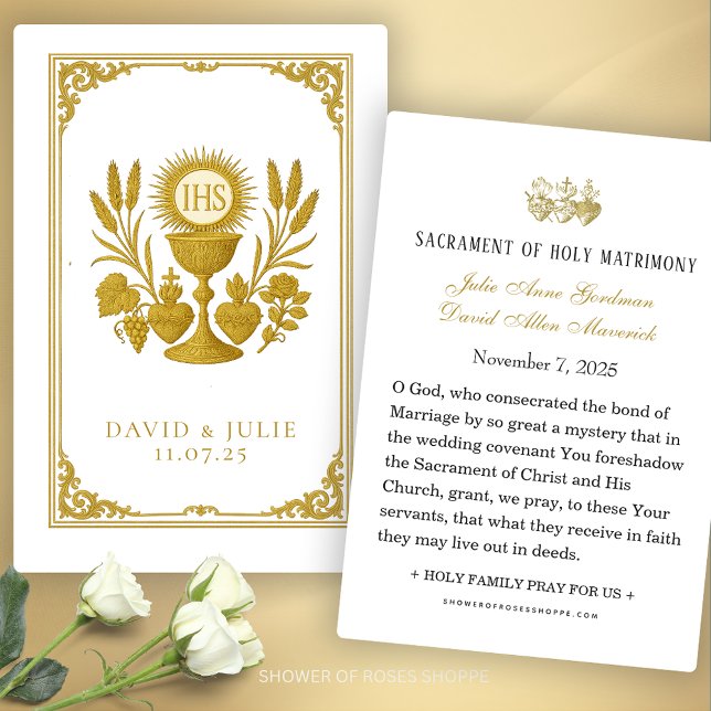 Eucharist & Three Hearts Katholic Wedding Keepake (Von Creator hochgeladen)