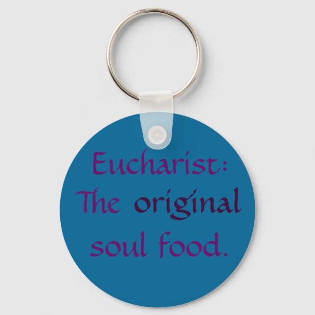 Eucharist: TOSF - Schlüsselkette - Aquamarin/Lila Schlüsselanhänger (Vorderseite)