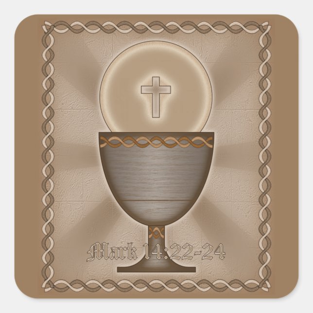 Eucharistin Quadratischer Aufkleber (Vorderseite)