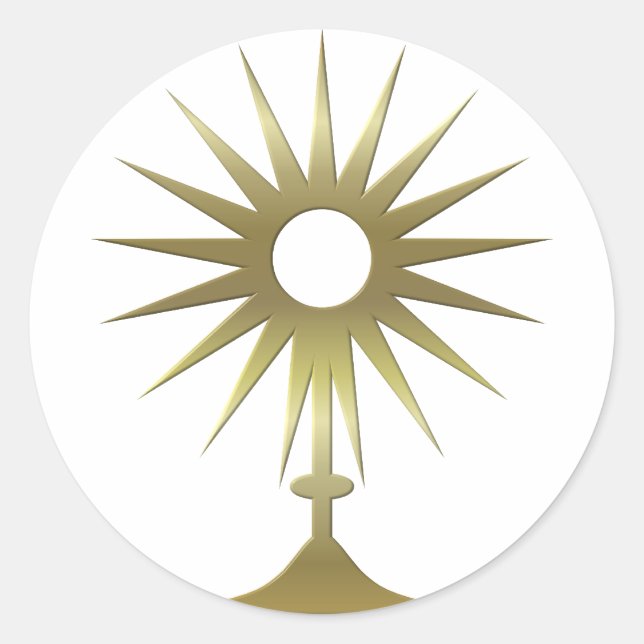 Eucharistischer Monstrance Runder Aufkleber (Vorderseite)
