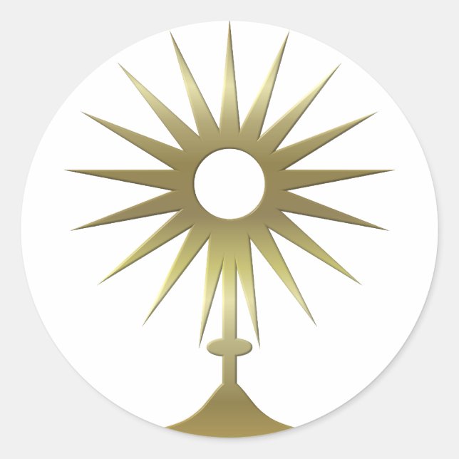 Eucharistischer Monstrance Runder Aufkleber (Vorderseite)