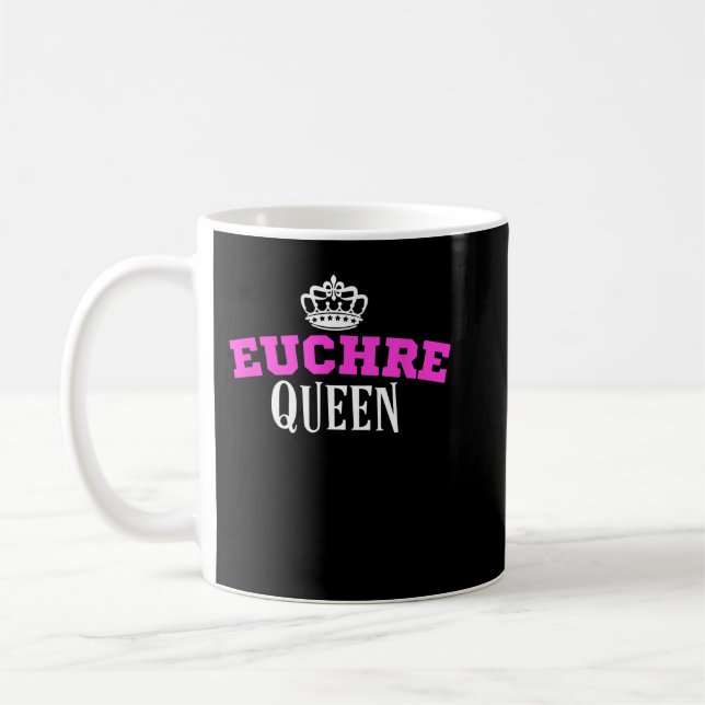 Euchre Card Game Queen Mama Tante Hearts Clubs Kaffeetasse (Links)