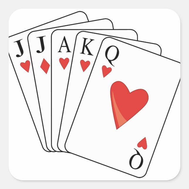 Euchre Playing Cards Quadratischer Aufkleber (Vorderseite)