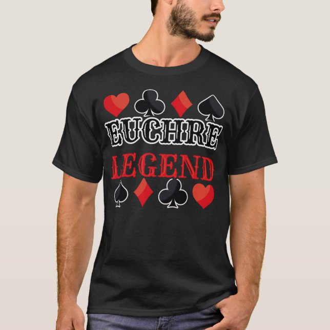 Euchre Queen Card Game Euchre Player Poker Euchre T-Shirt (Vorderseite)
