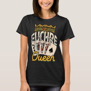 Euchre Queen Casino Night Poker Spades and Mahjong T-Shirt
