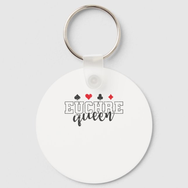 Euchre Queen Kartenspiel Spielkarten Schlüsselanhänger (Vorderseite)