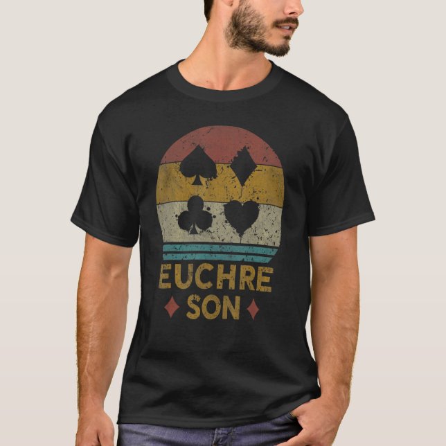 Euchre Son Vintag Euchere Card Game T-Shirt (Vorderseite)