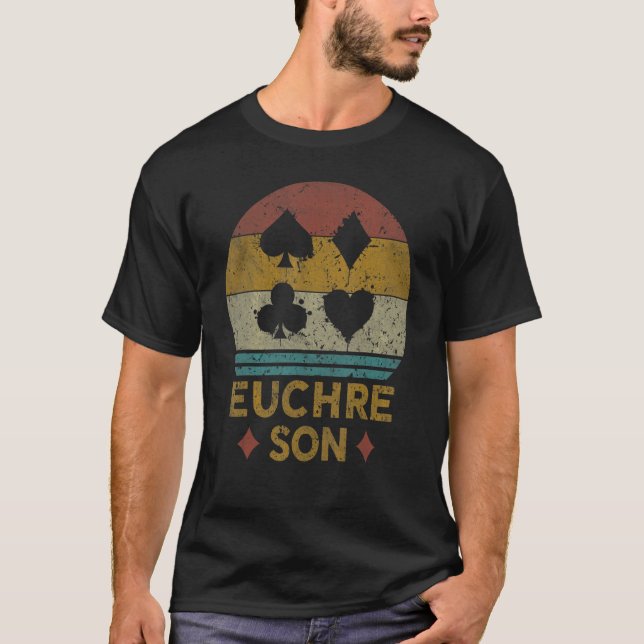 Euchre Son Vintage Euchere Card Game T-Shirt (Vorderseite)