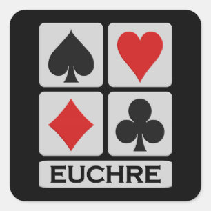 Euchreaufkleber Quadratischer Aufkleber