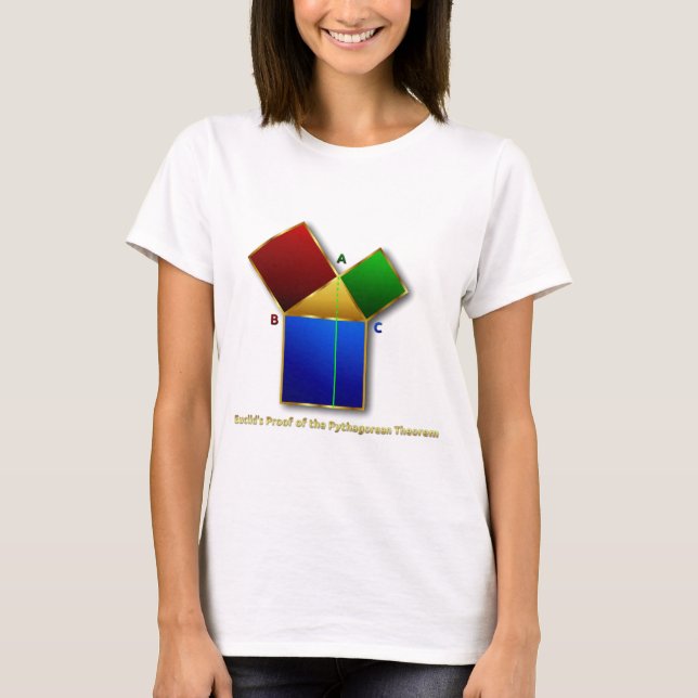 Euclids Beweis des pythagoräischen Theorems T-Shirt (Vorderseite)