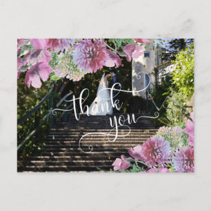 Euer Hochzeitsfoto Wildblumen Konfetti Danke Postkarte