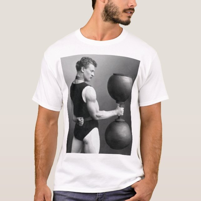 Eugen Sandow Curling a Rige Dumbell - Shirt (Vorderseite)