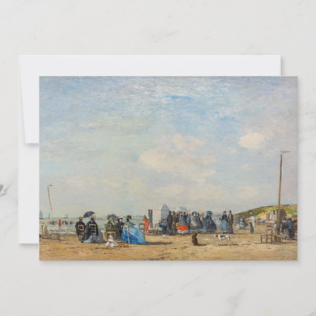 Eugene Boudin - Ansammlung am Strand Einladung (Vorderseite)