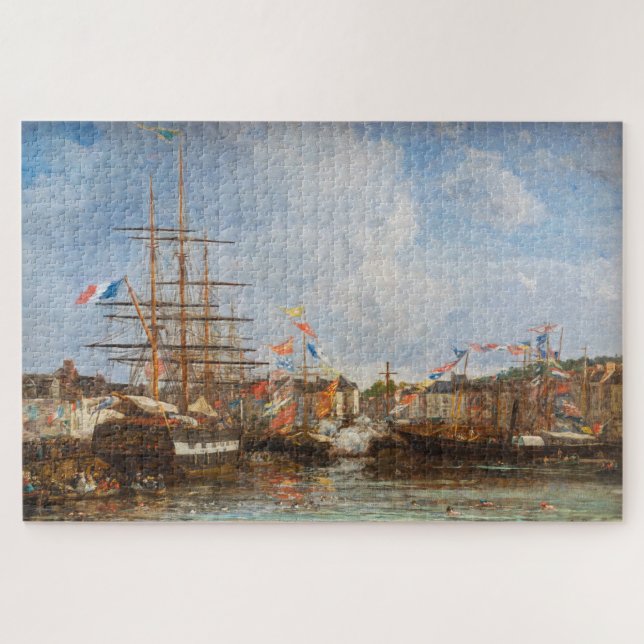 Eugene Boudin - Festival im Hafen von Honfleur (Horizontal)