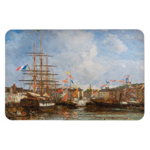 Eugene Boudin - Festival im Hafen von Honfleur Magnet
