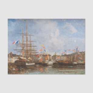 Eugene Boudin - Festival im Hafen von Honfleur Seidenpapier