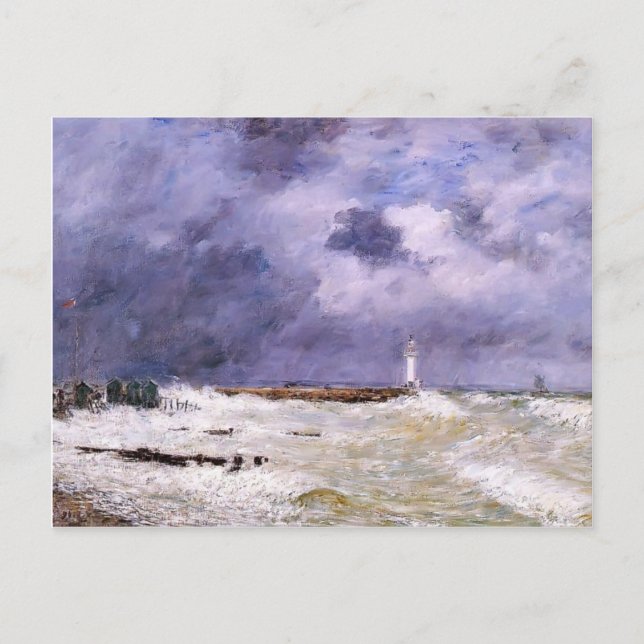 Eugene Boudin- Le Havre. Schwere Winde von Frascat Postkarte (Vorderseite)