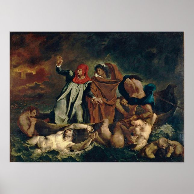 Eugene Delacroix - Dante und Virgil in Hell Poster (Vorne)