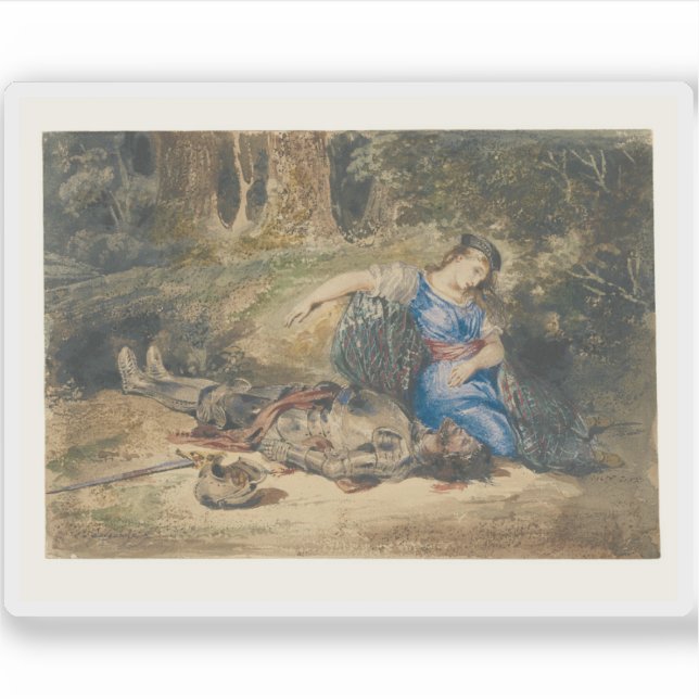 Eugène Delacroix - Der Tod von Lara Aufkleber (Vorderseite)