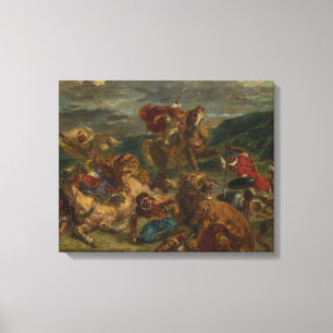 Eugene Delacroix - Löwenjagd Leinwanddruck