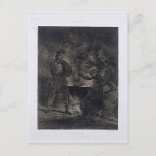 Eugene Delacroix: Macbeth und die Hexen Postkarte